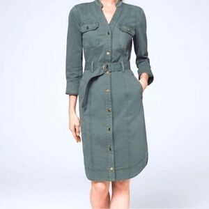 White House Black Market Olive Green Dress